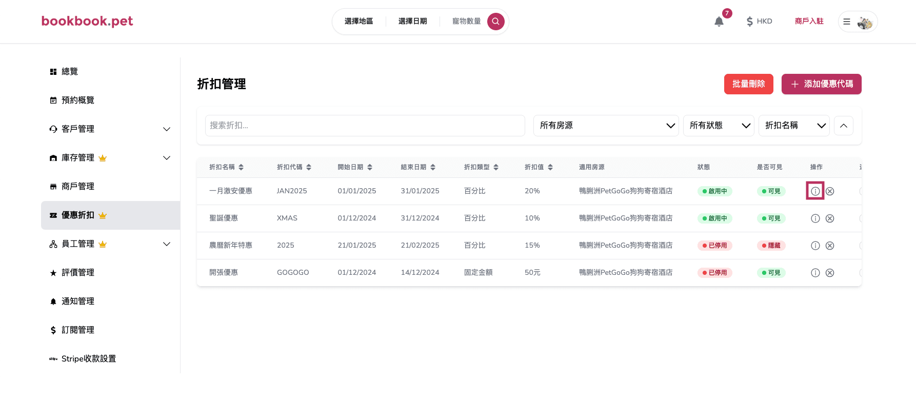 Bookbook.pet 優惠折扣管理 編輯優惠折扣資料01